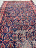 5'2 x 14'1 Worn Antique Persian runner #904 / 5x14 Vintage Runner - Blue Parakeet Rugs