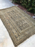 3'11 x 6'4 Antique Caucasian rug / small 4x6 rug - Blue Parakeet Rugs