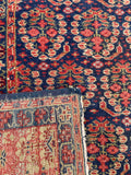 5'2 x 14'1 Worn Antique Persian runner #904 / 5x14 Vintage Runner - Blue Parakeet Rugs