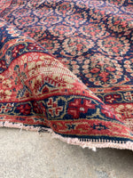 5'2 x 14'1 Worn Antique Persian runner #904 / 5x14 Vintage Runner - Blue Parakeet Rugs