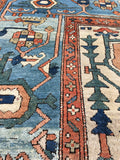 10'6 x 12'6 antique 19th Century Persian Serapi (#875ML) - Blue Parakeet Rugs