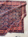 5'2 x 14'1 Worn Antique Persian runner #904 / 5x14 Vintage Runner - Blue Parakeet Rugs