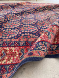 5'2 x 14'1 Worn Antique Persian runner #904 / 5x14 Vintage Runner - Blue Parakeet Rugs