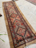 3’3 x 10’8 Antique Camel Hair Persian runner #236 / 3x11 Vintage runner - Blue Parakeet Rugs