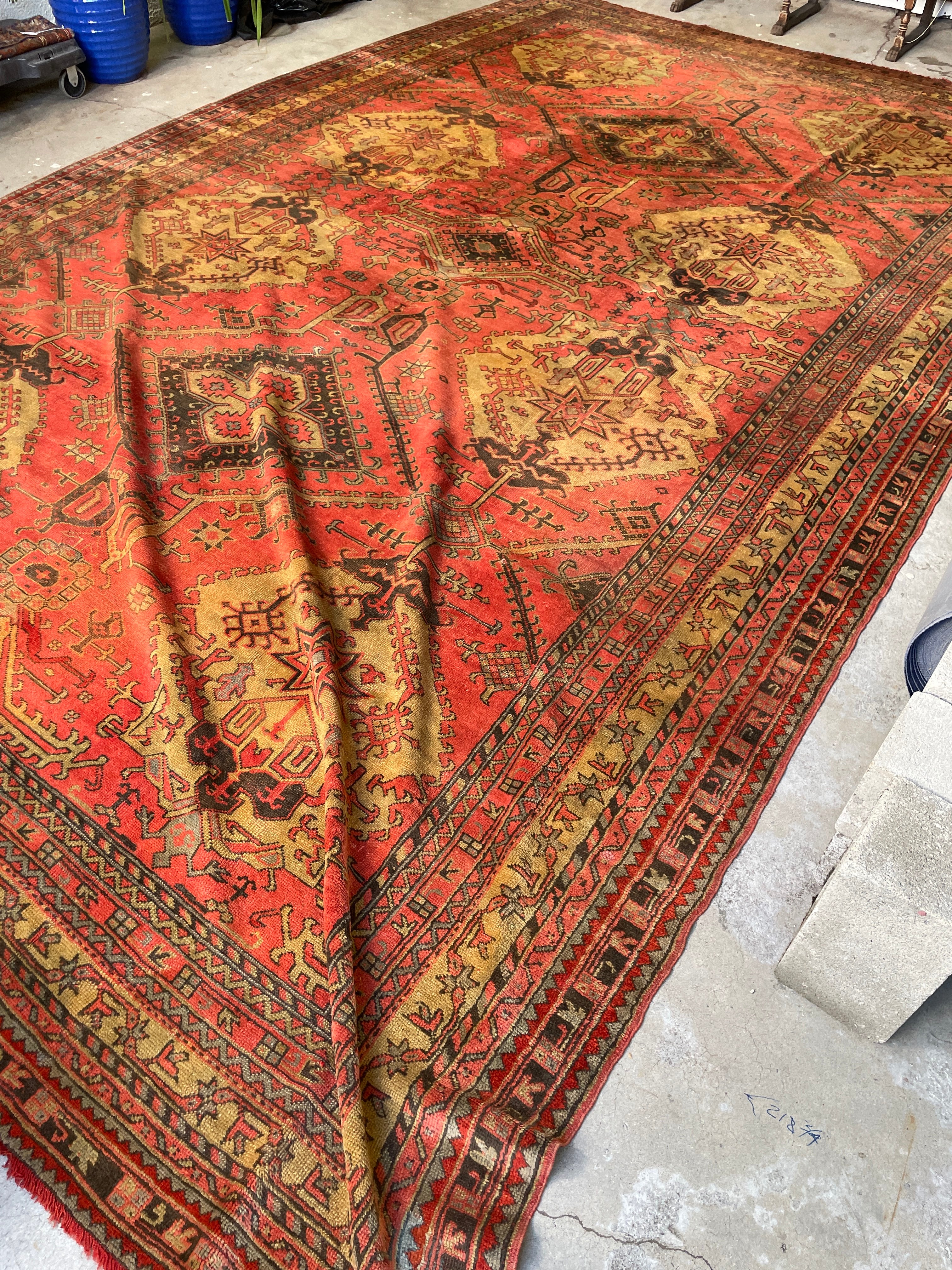 ラグ vintage turkish rug,075 Vintage Oushak Runner, 2'9x7'4 – Looms and Lighting