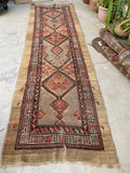 3’3 x 10’8 Antique Camel Hair Persian runner #236 / 3x11 Vintage runner - Blue Parakeet Rugs