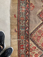 3’3 x 10’8 Antique Camel Hair Persian runner #236 / 3x11 Vintage runner - Blue Parakeet Rugs
