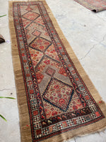3’3 x 10’8 Antique Camel Hair Persian runner #236 / 3x11 Vintage runner - Blue Parakeet Rugs