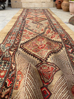 3’3 x 10’8 Antique Camel Hair Persian runner #236 / 3x11 Vintage runner - Blue Parakeet Rugs