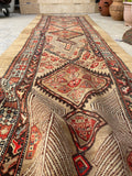 3’3 x 10’8 Antique Camel Hair Persian runner #236 / 3x11 Vintage runner - Blue Parakeet Rugs