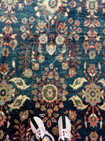 8'5 x 12' Love worn antique Persian Mahal (#1114) - Blue Parakeet Rugs