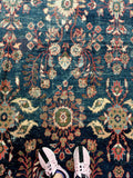 8'5 x 12' Love worn antique Persian Mahal (#1114) - Blue Parakeet Rugs