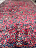 10x18 Full Pile Antique Persian Sarouk rug #2463 / Oversized Palatial Persian - Blue Parakeet Rugs