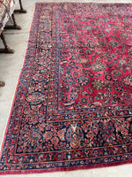 10x18 Full Pile Antique Persian Sarouk rug #2463 / Oversized Palatial Persian - Blue Parakeet Rugs