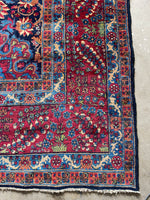 11'8 x 16'5 Antique Persian Yazd rug #2658 / 12x17 vintage rug - Blue Parakeet Rugs