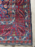 11'8 x 16'5 Antique Persian Yazd rug #2658 / 12x17 vintage rug - Blue Parakeet Rugs