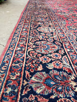 10x18 Full Pile Antique Persian Sarouk rug #2463 / Oversized Palatial Persian - Blue Parakeet Rugs