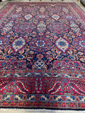 11'8 x 16'5 Antique Persian Yazd rug #2658 / 12x17 vintage rug - Blue Parakeet Rugs