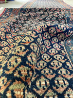 3'6 x 12'3 Antique Persian Kurdish Runner #2453ML - Blue Parakeet Rugs