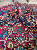 11'8 x 16'5 Antique Persian Yazd rug #2658 / 12x17 vintage rug - Blue Parakeet Rugs