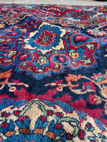 11'8 x 16'5 Antique Persian Yazd rug #2658 / 12x17 vintage rug - Blue Parakeet Rugs