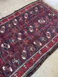 3'7 x 6'3 Antique Baluch Rug #2801 - Blue Parakeet Rugs