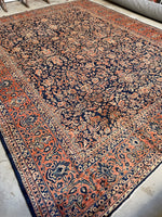 11'9 x 15'1 Antique Persian Mohajeran Sarouk rug #2659 / 12x15 vintage rug - Blue Parakeet Rugs