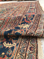 10'6 x 13'2 Large Antique Persian Mahal Rug - Blue Parakeet Rugs
