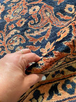 11'9 x 15'1 Antique Persian Mohajeran Sarouk rug #2659 / 12x15 vintage rug - Blue Parakeet Rugs