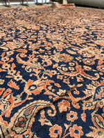 11'9 x 15'1 Antique Persian Mohajeran Sarouk rug #2659 / 12x15 vintage rug - Blue Parakeet Rugs
