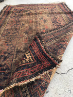 2'4 x 3'11 Antique Baluch Rug / Small Oriental Rug - Blue Parakeet Rugs