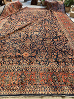 11'9 x 15'1 Antique Persian Mohajeran Sarouk rug #2659 / 12x15 vintage rug - Blue Parakeet Rugs