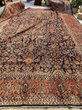 11'9 x 15'1 Antique Persian Mohajeran Sarouk rug #2659 / 12x15 vintage rug - Blue Parakeet Rugs