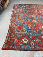 7'10 x 14'10 Antique Persian Heriz Rug #2575 - Blue Parakeet Rugs