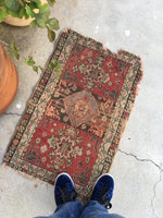 1'9 x 2'9 Antique Turkish Rug / Small Turkish Rug (#540) - Blue Parakeet Rugs