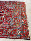 7'10 x 14'10 Antique Persian Heriz Rug #2575 - Blue Parakeet Rugs