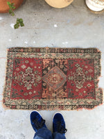 1'9 x 2'9 Antique Turkish Rug / Small Turkish Rug (#540) - Blue Parakeet Rugs