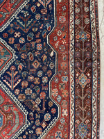6' x 8'5 Tribal Antique Persian Rug #2804 - Blue Parakeet Rugs