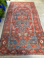 7'10 x 14'10 Antique Persian Heriz Rug #2575 - Blue Parakeet Rugs