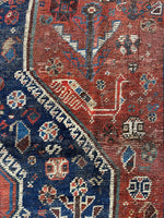 6' x 8'5 Tribal Antique Persian Rug #2804 - Blue Parakeet Rugs