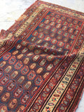 3'10 x 6'10 Antique paisley field rug #542 / 4x7 vintage rug - Blue Parakeet Rugs