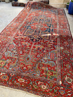 7'10 x 14'10 Antique Persian Heriz Rug #2575 - Blue Parakeet Rugs