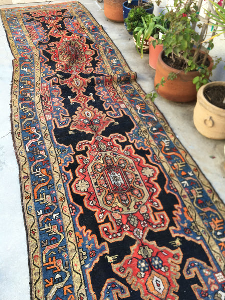 3'8 x 14'4 Persian Bakhtiari Runner (#543T) - Blue Parakeet Rugs