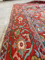 7'10 x 14'10 Antique Persian Heriz Rug #2575 - Blue Parakeet Rugs