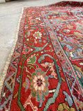 7'10 x 14'10 Antique Persian Heriz Rug #2575 - Blue Parakeet Rugs