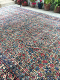 12x18 antique Persian Kerman rug (#1477JL) / Palace size vintage rug - Blue Parakeet Rugs