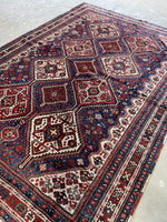 6'4 x 8'10 Antique Tribal Persian Rug #2806 - Blue Parakeet Rugs