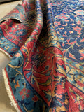 11' x 13'9 Antique Navy Blue Agra rug #2660 / 11x14 vintage rug - Blue Parakeet Rugs