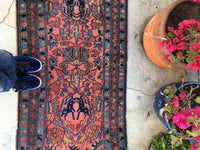 2'5 x 4'10 Antique Persian Malayer Rug - Blue Parakeet Rugs