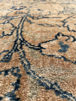 6'8 x 9'10 Antique Ivory n Blue Mashhad rug #2122 / 7x10 Vintage Rug - Blue Parakeet Rugs